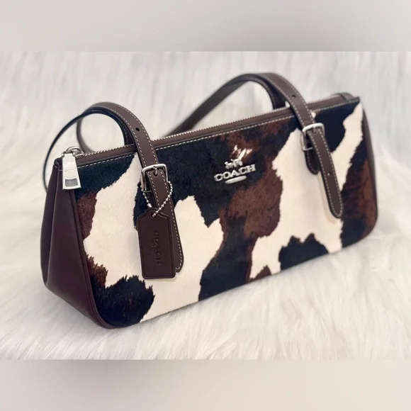 NWT Coach Asher Shoulder Bag With Cow Print CCC85 Cow Printed Haircalf Cow Multi - Picture 7 of 11